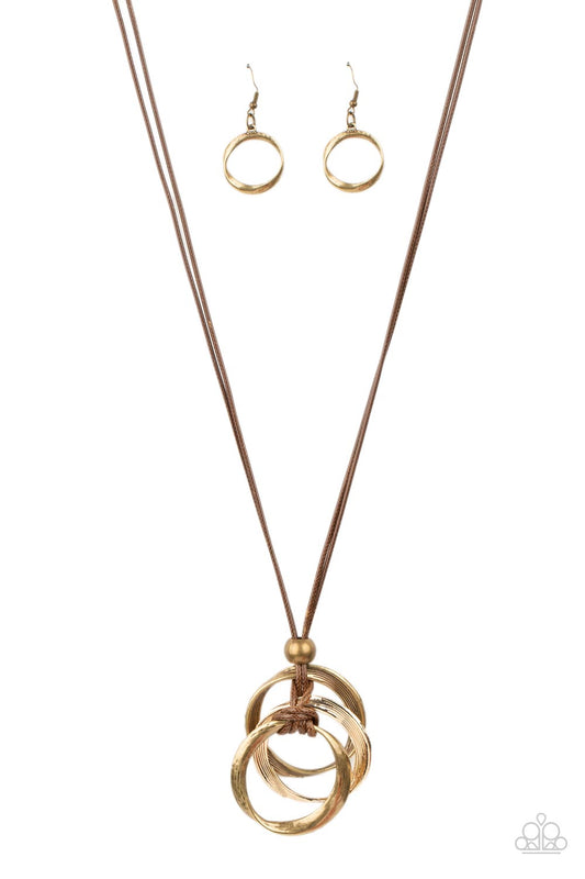 015 Paparazzi Accessories - Harmonious Hardware - Brass Necklace